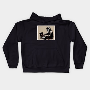 Illustration of BANKSY DJ Monkey Thinker Kids Hoodie